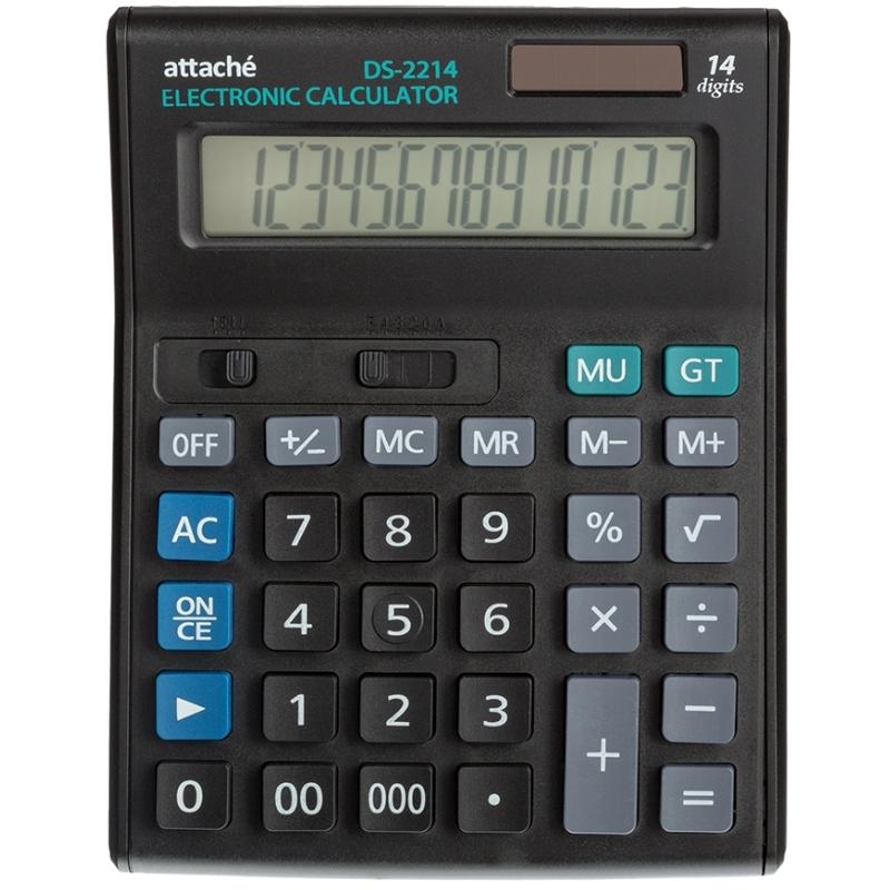 Калькулятор ПОЛНОРАЗМЕРНЫЙ настольный Attache Economy 14 разр., чёрный,974206