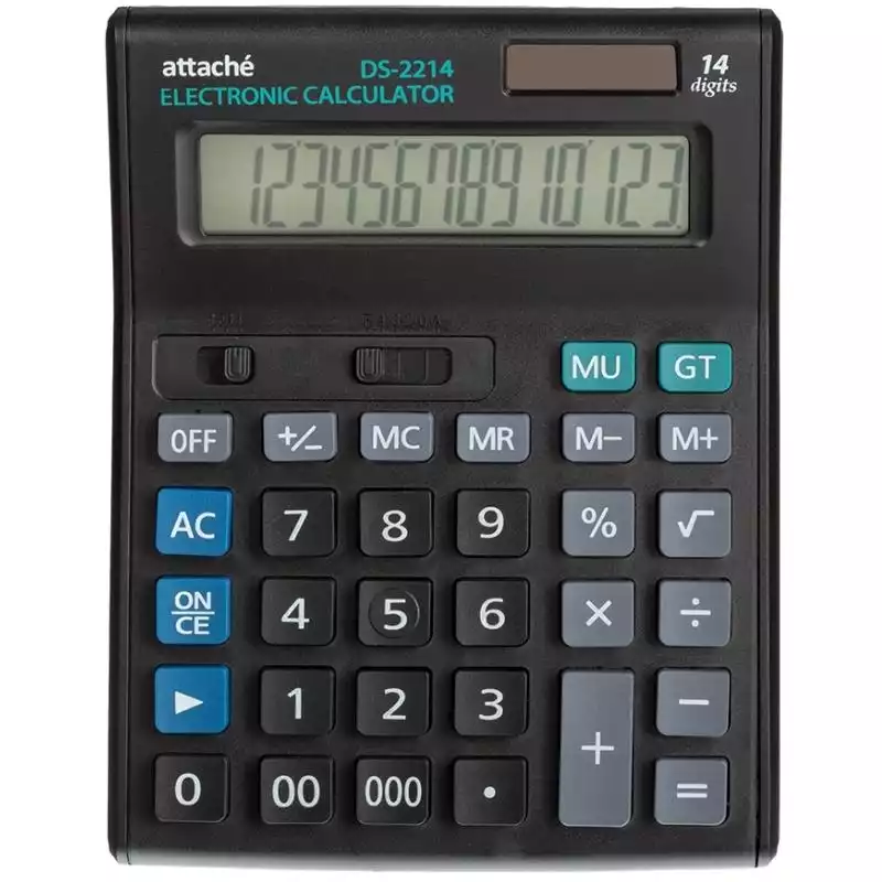 Калькулятор ПОЛНОРАЗМЕРНЫЙ настольный Attache Economy 14 разр., чёрный,974206