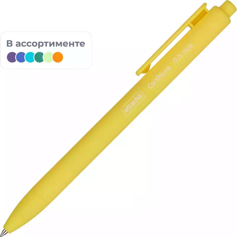 Ручка шариковая Attache Confiture, 0,5мм, синий, автом.,без манж., 977787