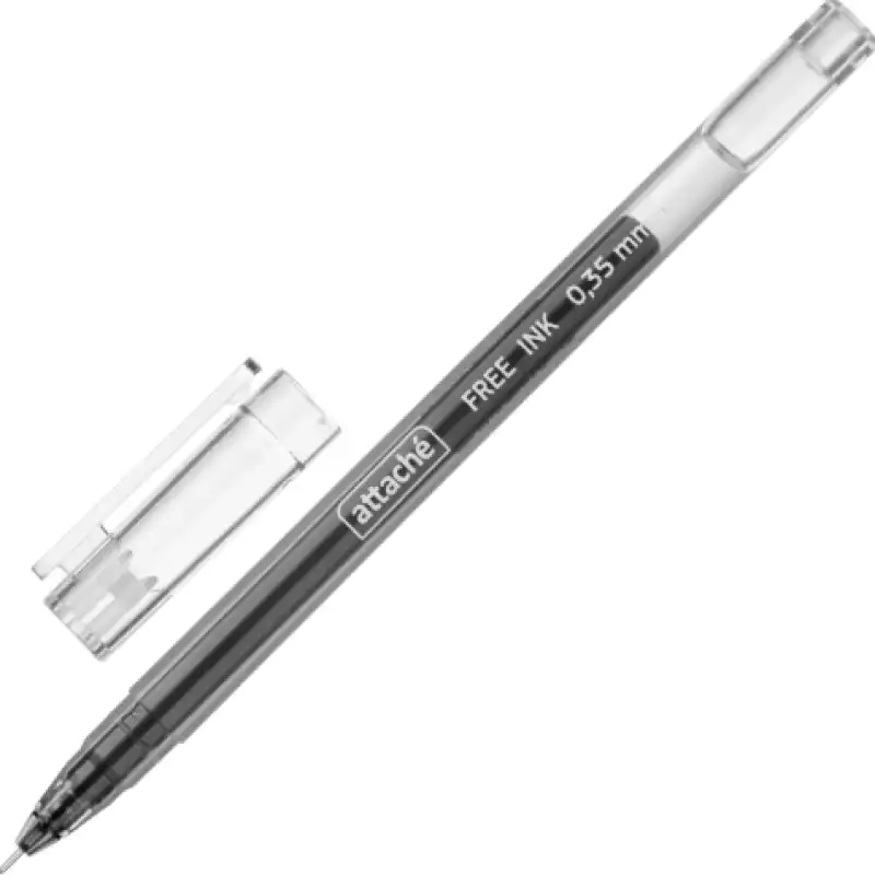 Ручка гелевая Attache Free ink, 0,35мм, черный, неавт, б/манж., 977956